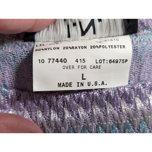 I.N. San Francisco Tank Top Womens L Purple Zig Zag Stripe Y2K Retro - Picture 6 of 8